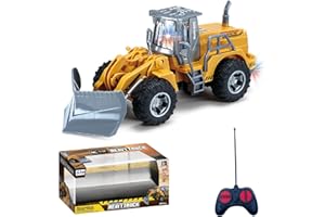 LioMaxi 1:32 veicoli da cantiere telecomandato giocattolo,con luci lampeggianti,completamente funzionante Telecomando,Trattore Ruspa Giocattoli per bambini,per Regali Per Bambini (Spazzaneve)