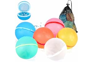 iCOOLIO unidad de 6 globos de Agua Reutilizables con Imán: Bolas de Silicona para Fiestas de Verano - Cierre Automático, Llenado Rápido Magnético, reusable water balloons