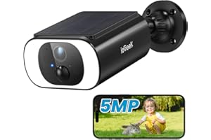 ieGeek 5MP QHD Camara Vigilancia WiFi Exterior, Cámara Vigilancia con Panel Solar Integrado, visión Nocturna en Color, 2,4 GHz WiFi, Almacenamiento en la Nube/Tarjeta TF, PIR/AI, Audio bidireccional