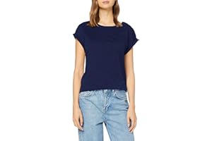 URBAN CLASSICS t-shirt da Donna con Manica Arrotolata, Maglietta a Maniche Corte da Donna in Cotone, Tee Shirt con Scollo Rotondo e Spalle Arrotondate