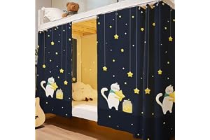 SXTYYH Lätt Att Dra Våningssäng Gardin for Nedre Delen Med övre Baldakin, Våningssäng Baldakin, Integritetsskyddande Sovsal Mörkläggningsgardiner, Dammskyddande(Curtain*1,1.15M_K)