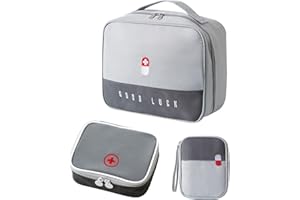 CHENKEE Medikament Tasche, 3 Stück wasserdichte Medizin Aufbewahrungstasche Medikamententasche Leer Erste Hilfe Tasche Große Kapazität Medizinische Notfalltasche für Home, Office, Reisen (Grau)