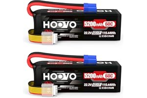HOOVO 6S 5200 mAh RC batterie 22,2 V 60 C LiPo batteria con spina EC5 per elicottero RC aeroplano RC elicottero Align Airzeu Hobby (2 pezzi)