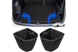 ThinsGo für Tesla Model Y Kofferraum-Aufbewahrungsorganizer Kofferraumtaschen Aufbewahrungskörbe Seitenbox Wasserdicht Organizer mit Griff Oxford-Stoff 2023 2022 2021 für Tesla Zubehör-2er Pack