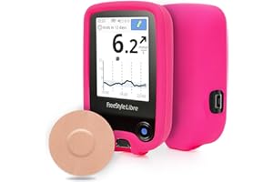 YOUSHARES Funda de Silicona para Freestyle Libre 2 Reader con 20 Fundas para Freestyle Libre 2 Sensor Resistente al Agua (Rosa)