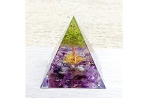 ycyingcheng Pyramid Ogan Crystal Energy Tower Nature Reiki Chakra Crushed Stone, Natural Pyramid Ogan Crystal Energy Tower Energy Healing Reiki Chakra Crushed Stone Jewelry Home Office, 6cm