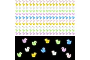 DIKARIYA Mini Canards Lumineux en Résine, 200 Pièces Canard en Plastique, Pêche Aux Canards, Canards Miniatures pour Aquarium, Maison de Poupée, Bricolage, Empotage Fournitures de Décoration De Pot