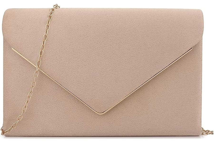 BBjinronjy Evening Bags Clutch Purse for Women Handbags for Wedding Party Cocktail Prom Crossbody Shoulder Bag Faux Suede with Detachable Chain