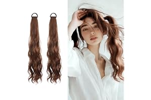 Lång vågig hästsvans 2 stycken fläta förlängning lång hästsvans hårstycke 45 cm ponytail Extension hårförlängning