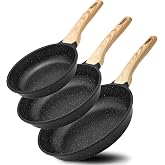 BLAZANT Nonstick Induction Frying Pan Set 20+24+28cm, Induction Frying Pan for All Cookers, PFAS-Free Pans Easy to Clean Heat