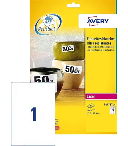 AVERY Zweckform L4773REV-8 Weatherproof Film Labels (192 Stickers, 63.5 - View #8