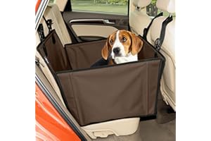 Wuglo Wyjątkowo Stabilny Fotelik Samochodowy dla Psa z Pasmem Bezpieczeństwa – Wodoodporny i Trwały Projekt na tylne siedzenie z 4 pasami mocującymi dla psów średnich i dużych do 18 kg