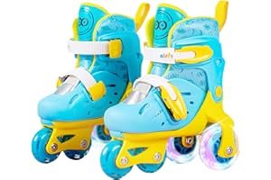 INTUPGD Patines Niños 4 Ruedas, Ajustable Rueda de PU Flash Patines para Principiantes, niños y niñas
