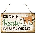 Ruhestand Geschenkset - Metall Lesezeichen & Holzschild 'Ich Bin In Rente'