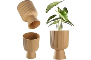 KADAX Pot de Fleurs en Forme de Calice - Plastique en 2 Tailles, 5 Couleurs pour Balcon, Terrasse, Rebord de Fenêtre - Cache-pot (14 cm, Marron)