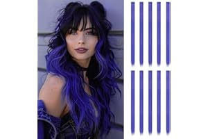 ARWIG Extension Capelli Clip 55 cm, Ciocche Colorate Blu Scuro - 10 Pezzi