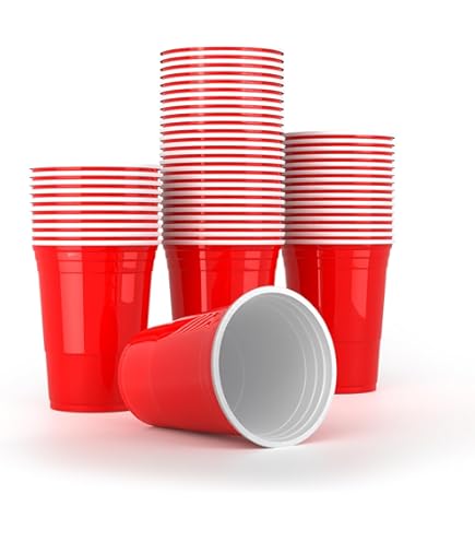 TRESKO® rode partybekers 50 stuks | beer pong party cups | 473 ml (16