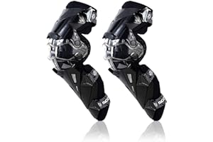 Scoyco Ginocchiere per ciclismo da motociclista Protezioni per gambe da corsa per motocross Equipaggiamento protettivo per motocross Enduro Cinghie in velcro regolabili ed elastiche 2 pezzi (nero)