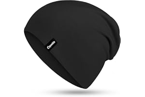 Cuyankin Mütze Damen Herren, Slouch Beanie Mütze aus Baumwolle, Leicht & Atmungsaktiv Dünne Mütze, Weich Doppellagig Longbeanie Perfekt für alle Jahreszeiten
