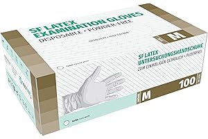 SF Medical Products GmbH Guanti in lattice 100 pezzi scatole (M, Bianchi), guanti usa e getta, senza polvere, per la pulizia e la cucina, medico, non sterile