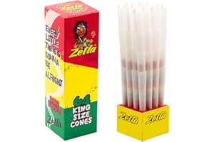 Zetla 64 Rasta Cones De Luxe Size - Tubes à Joint Pré-Roulés - Tubes Coniques avec Filtre (109 x 30 mm) - Cônes à Joint De Luxe Size - Papiers Pré-Roulés "