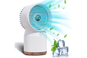 PILIPANE aire acondicionado para coche,Mini ventilador de refrigeración USB blanco portátil, humidificación por pulverización, miniventilador de aire acondicionado silencioso de cuatro velocidades