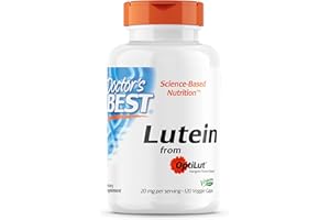 Doctor's Best, Lutein, con Optilut, 10mg, 120 Capsule vegane, Carotenoide, Zeaxantina, Testato in Laboratorio, Altamente Dosato, Senza Soia, Senza Glutine
