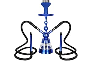 FUMANIA Narghilè Star Evo 2 Tubi narghilè moderni, in alluminio, braciere silicone, sistema di riscaldamento, tubo in silicone con manico slim, vaso acrilico completo, narghilè Shisha qualità (BLEU)