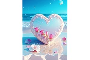 OdiuK Halloween Diamond Painting, DIY 5D Kristall Diamant Art Malen Nach Zahlen Cross Stickerei Malerei Painting, Strandliebe Full Diamant Kunst Malerei Stickerei Bilder für Home Wall Decor 30x40cm