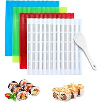 Sushi Roller Mat In Silicone Antiaderente | Tappetino Lavabile 27,5x24,8 Cm | Resistente Al Calore 200°C