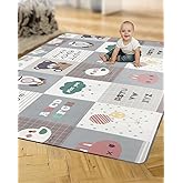 Play Nation Premium Double Sided Waterproof Play Mat for Babies 0 to 2 Years, 8mm Thickness, Baby Mats for Floor, Newborn Lea