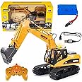 HNR 3in1 15-Channel RC Excavator Toy, 1:14 Scale Construction Vehicle with Lights & Sound, Full Functional Remote Control Digger for Kids Boys Girls Ages 8+ (Super Powerful, Professional Grade)