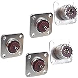 MEETOZ 5pcs UHF Female Jack Solder SO-239 4-Hole Chassis Mount Coax RF Connector