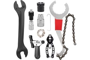 NEUSID Zestaw narzędzi rowerowych, 9-częściowy zestaw narzędzi rowerowych, wielofunkcyjne narzędzie do usuwania kasety rowerowej, 5-11 przegródek, narzędzie do usuwania korby rowerowej, narzędzie do