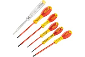 Stanley 0-65-443 - Juego de 6 Destornilladores Aislados Punta Plana/ Pozidrivee, Multicolor