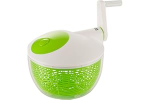 KUHN RIKON 2023 Salad Spinner with Side Handle and Instant-Stop Button, 21 cm, Green