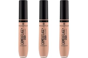 ‎ESSENCE COSMETICS essence CAMOUFLAGE+ MATTE concealer, Nr. 100, Nude, langanhaltend, mattierend, abdeckend, matt, vegan, ölfrei, ohne Parabene, ohne Mikroplastikpartikel, 3er Pack (3x8ml)