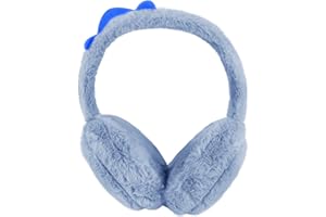 TINAYAUE Dinosaur Kids Earmuffs - Fuzzy Cute Animal Warm Ear Covers, Foldable Winter Cartoon Faux Fur Ear Muffs for Boys Girls Teens Students Cycling Skiing Riding School