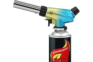 WANBRO Kitchen Blow Torch Head, Powerful 2500°F Adjustable Jet Flame, Butane Gas Lighter for Food Cooking, Creme Brulee, Soldering & Welding (Gas Canister NOT Included)