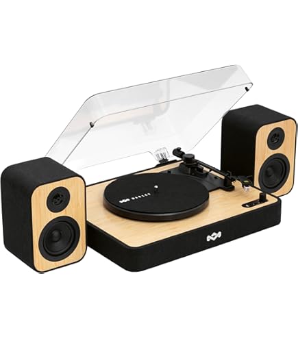 1 By ONE Plattenspieler Mit Lautsprechern - Bluetooth Riemenantrieb 33/45 RPM