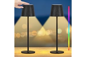 Onherm 2 Pezzi Lampade LED da Tavolo Senza Fili, RGB Lampada Touch da Scrivania Dimmerabile, USB Ricaricabile Lampada da Comodino IP54 Impermeabile per Camera da Letto, Soggiorno, Bar, Ristorante