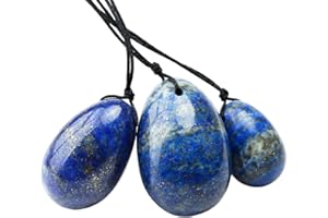 ‎MOOKAITEDECOR mookaitedecor Lapislazuli Yoni Eier Set mit 3 Größen, Kristall Yoni Ei Massage Steine für Frauen zum Trainieren von Beckenmuskeln Kegel-Übung, Kleine Größe