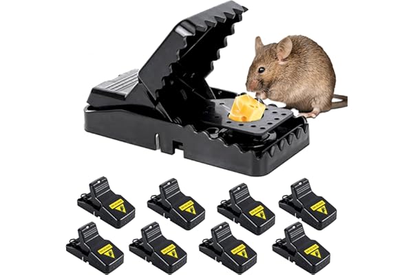 Trampas para Ratones - Pack 8 Unidades - HOMESTONE - Fabricadas en ABS Instrucciones en Español - Reutilizables - Alta sensibilidad - Trampa Ratones.