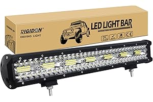 RIGIDON 8D 50cm 420W Barra LED Fuoristrada 12V 24V, Luce Esterna per Auto Camion SUV ATV 4x4 Veicoli Offroad, Impermeabile 6000K Bianco 20 Pollici