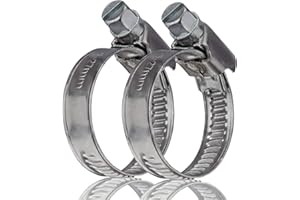 GARSIDURO® Schlauchschellen Edelstahl | 16-27mm [2 Stück] | Profi W5 Schlauchklemme | Schlauchschelle geeignet für die Waschmaschine oder als Gartenschlauch Schellen & Pool Schlauchschellen