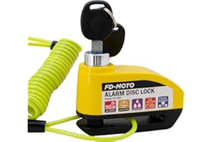 FD-MOTO Alarm Disc Lock & Reminder Cable Black/Yellow
