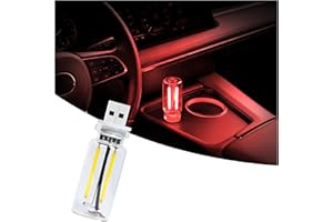 LIGREL Vintage USB Car Night Light, Touch Dimmable LED Filament Lamp - Portable Mini Glass Bottle Ambient Lighting for Vehicle Interior, Bedroom, Hallway, Camping & Holiday Decoration (1 PCS (Red))