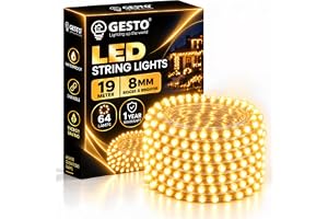 Gesto 19 Meter LED String Lights – Warm White 8mm Big Led Fairy Lights for Decoration | 360° Glow Waterproof Copper Wire Ligh