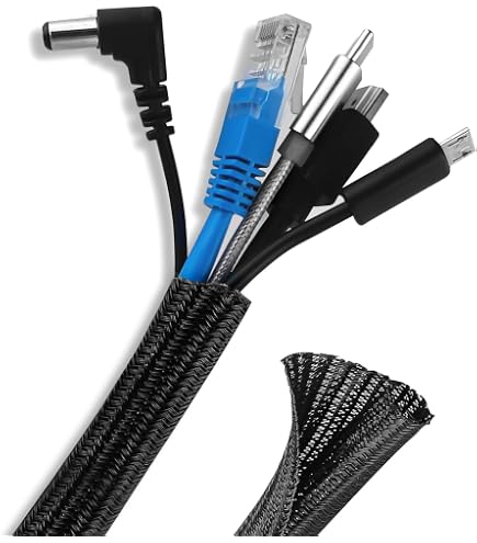 Funda De Malla Para Cables PET Expandible 10m - Ancho 16mm, Color Azul Oscuro, Protege Contra Mordeduras De Mascotas | Organizador Cableado