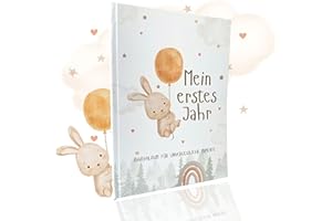 SOULBABY Mein erstes Jahr Babyalbum zum Selbstgestalten | Babytagebuch mein erstes Jahr | A4 | Viel platz für fotos und notizen | Erinnerungsbuch baby | Geschenk zur geburt mädchen & junge